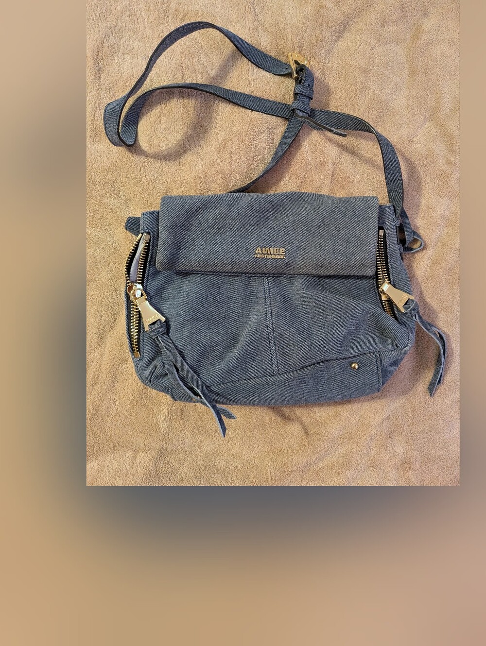 Aimee Kestenberg Crossbody Bag Purse Blue Bali Leather